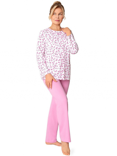 Maria III 202 Martel Női pizsama Pink Dark 34- 100% pamut | Kigombolatlan | Hosszú ujjú és hosszú nadrág | Prémium kényelem az egész évre