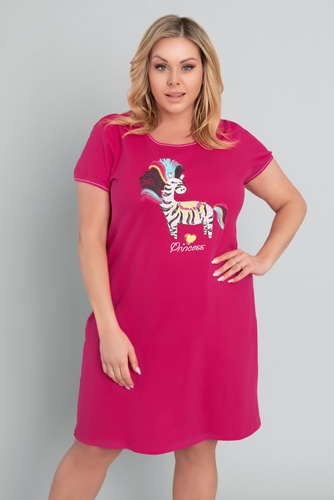 Őrült rövid ujjú hálóing Italian Fashion - bíborvörös