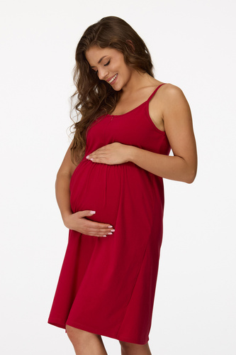 nincs. 26 Terhességi hálóing Senizo gesztenyebarna 100% pamut, szoptatós cipzár, vállpántokkal