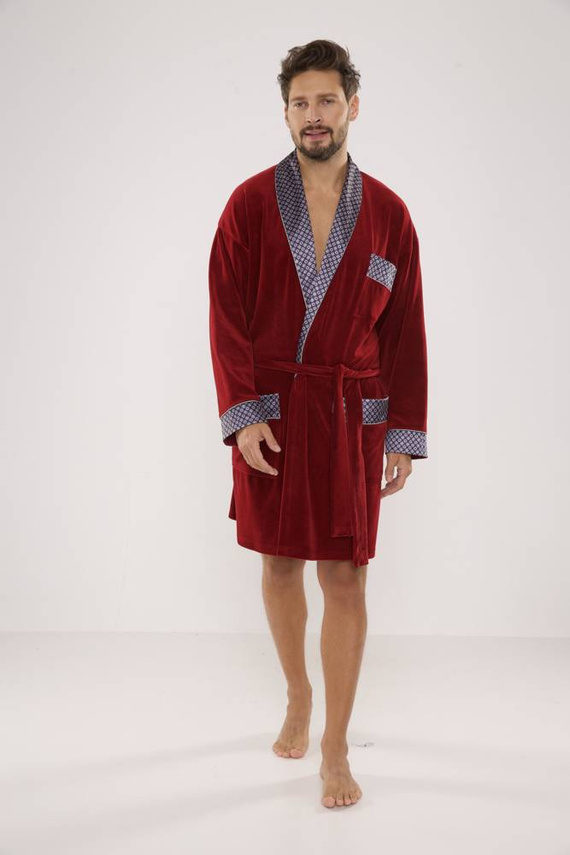 772 Bonjour férfi forex fürdőköpeny - gesztenyebarna színben