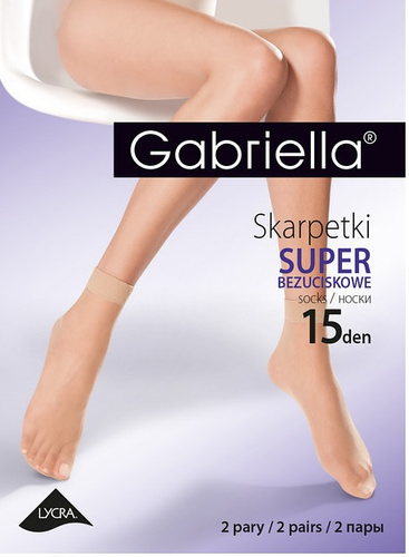 Zokni Gabriella 600 Super 15 den karamell/odc.bézs - nyomásmentes, dobozban, kényelem és elegancia