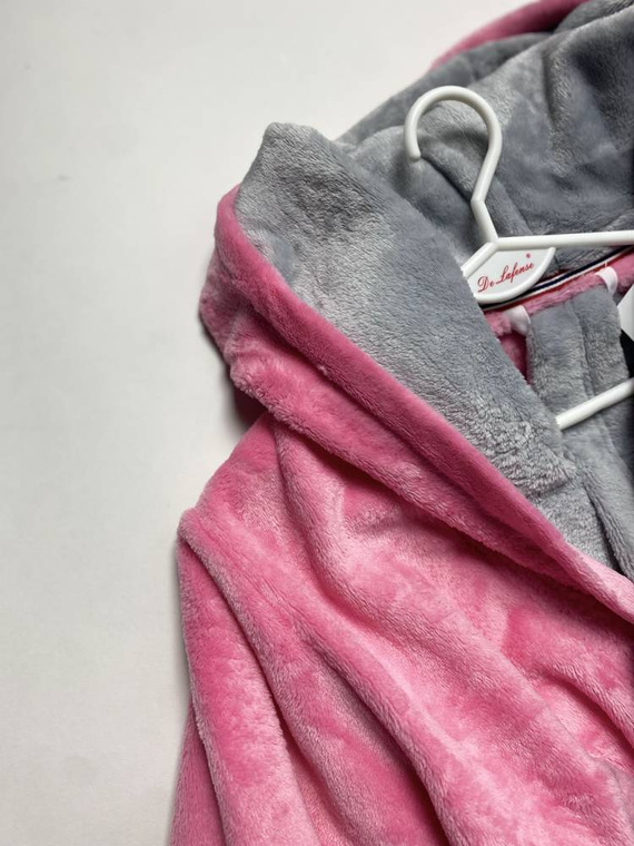 627 Soraya Női rövid köntös Forex - rózsaszín / világosszürke