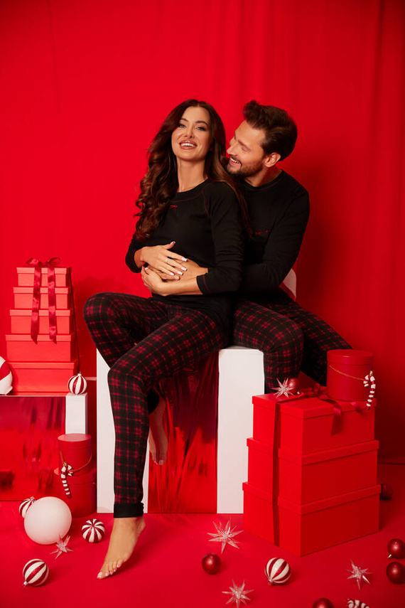 Zeman Italian Fashion férfi pizsama - fekete/print