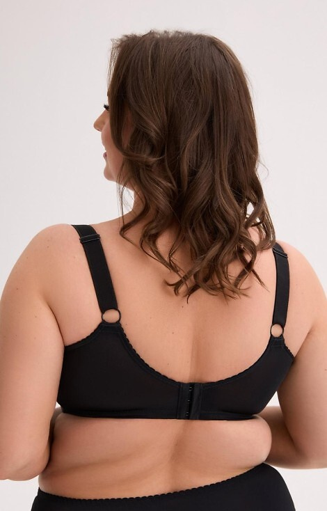 BSM 1320 Willow Gaia puha melltartó fekete - nagy mellméret, merevítő, csipke, széles pántok, széles pántokkal