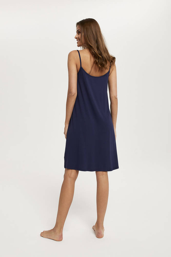 Song Női hálóing, keskeny pántos olasz divat - tengerészkék