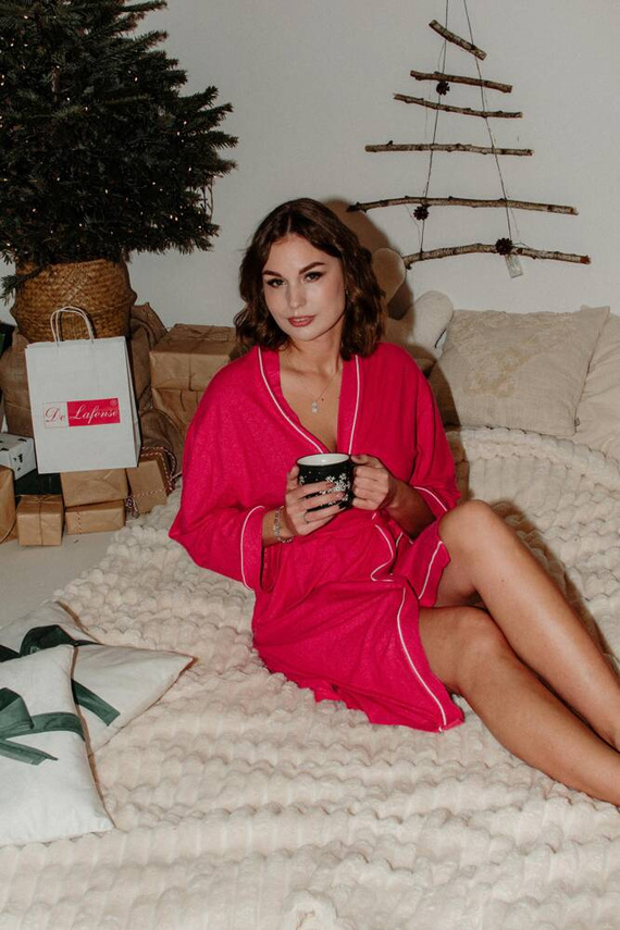 817 Skyler női fürdőköpeny De Lafense - málna