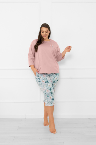 Női pizsama Perlis - 3/4-es ujjú és nadrág, pamut Italian Fashion