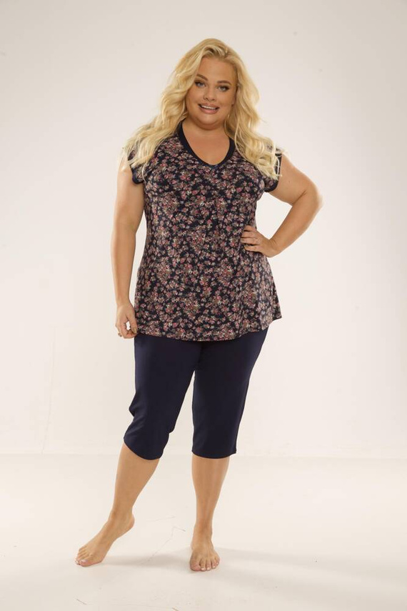 489/491 Mia női plus size pizsama Forex - tengerészkék