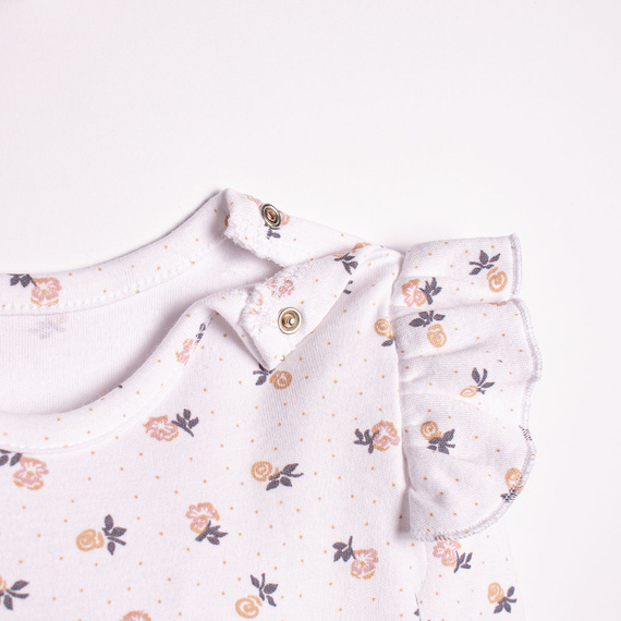 Nicol 220097 lányka body – 100% pamut, hosszú ujjú, virágmintás