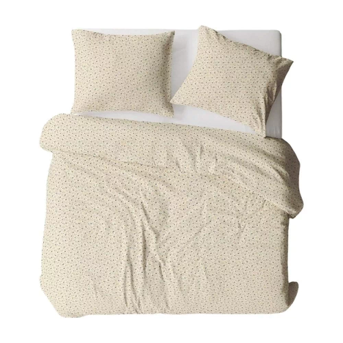 662N Bielawa KARO krémszínű kéreg ágynemű | 100% pamut, gombok, súly 140 g/m²