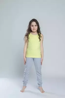 Tola póló lányoknak, széles vállú olasz divat - lime zöld