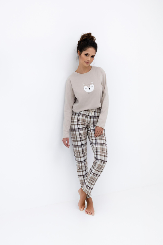 Tinsley Sensis női pizsama - pamut, hosszú, kockás