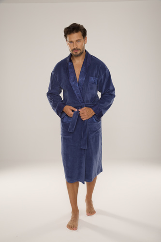 868 Noble férfi velúr fürdőköpeny De Lafense- elegáns, puha, prémium, prémium, farmernadrág
