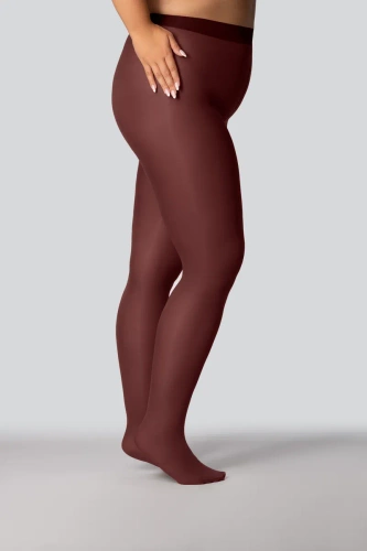 Elizabeth harisnyanadrág Queen Size 70 den vörösbor - sima, matt, színes, kényelmes