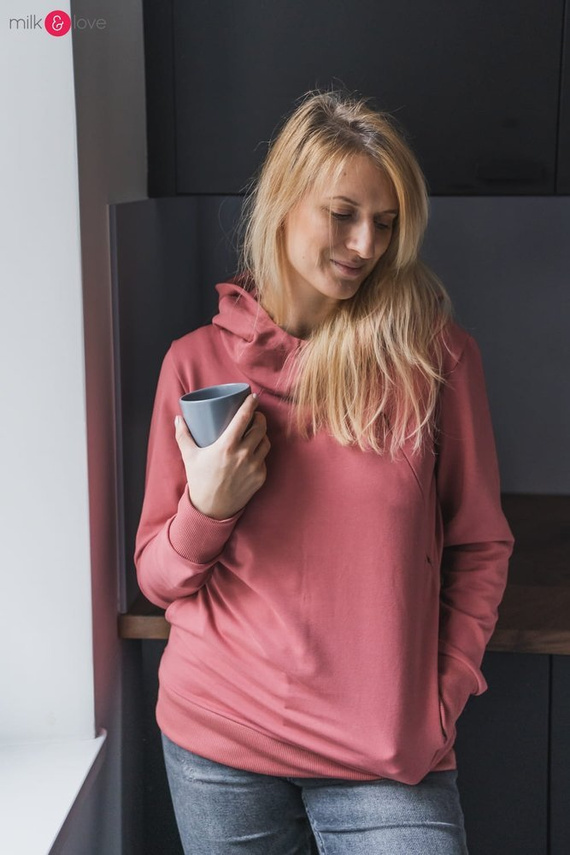 Milk Please bluza do karmienia Milk&Love z kapturem miętowy