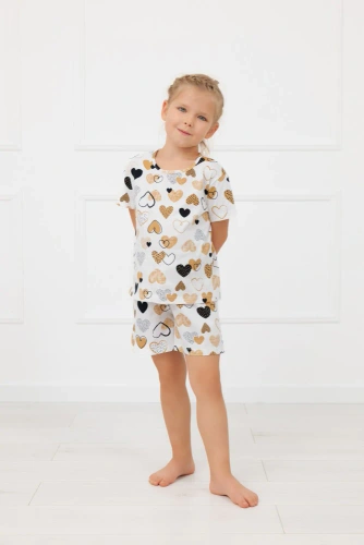 Lány pizsama Ariela Italian Fashion - pamut, rövid ujjú, rövidnadrág, rövidnadrág