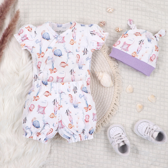 ABN-5489 Underwater World Nine organikus pamut baba rövidnadrág, lányoknak