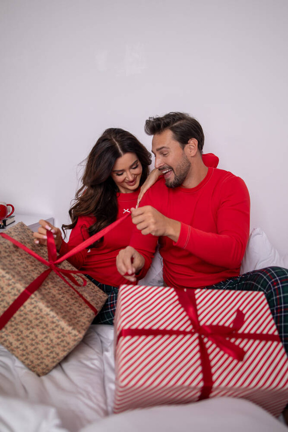 Fogo Férfi pizsama hosszú ujjú, hosszú nadrág olasz divat - piros/print