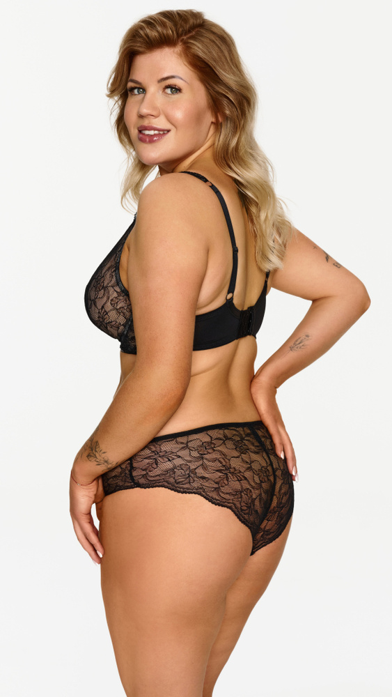 2608 Lupoline melltartó - fekete csipke melltartó merevítővel