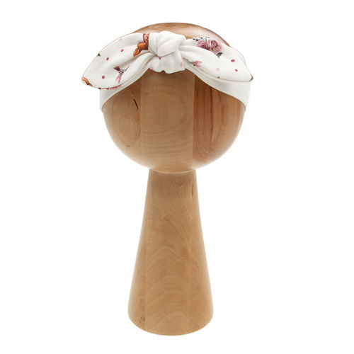 216065 Lala Nicol fejpánt - krémszínű pamut nagy masnival