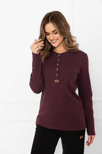 Gordo Női blúz Italian Fashion bordó - klasszikus, pamut, hosszú ujjú, hosszú ujjú