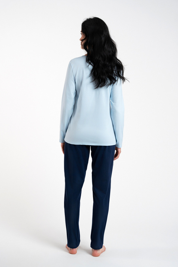 Arietta Női hosszú ujjú pizsama és nadrág Italian Fashion - kék