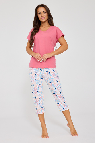 372/472 Louisa 2 Cornette női pizsama - pamut, rövid ujjú és 3/4-es nadrággal