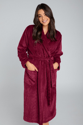 Bona Női gyapjú női köntös Italian Fashion - bordóbarna színű