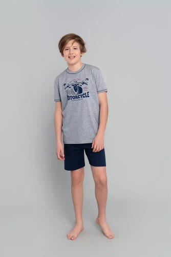 Gibson fiú pizsama rövid ujjú, nadrágos olasz divat - melange