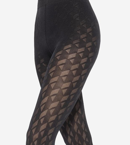 Loretta 155 Gatta női harisnya - geometrikus mintás, 50 den, matt - nero