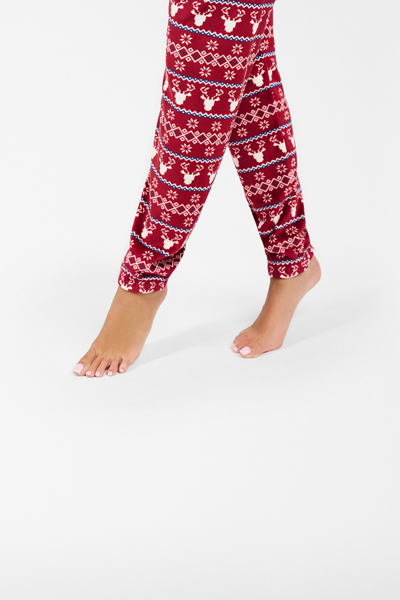 Iceland Fleece női szett olasz divat - bordó mintás