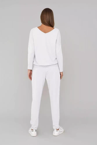 Karina Női hosszú ujjú szett, nadrág Italian Fashion - fehér