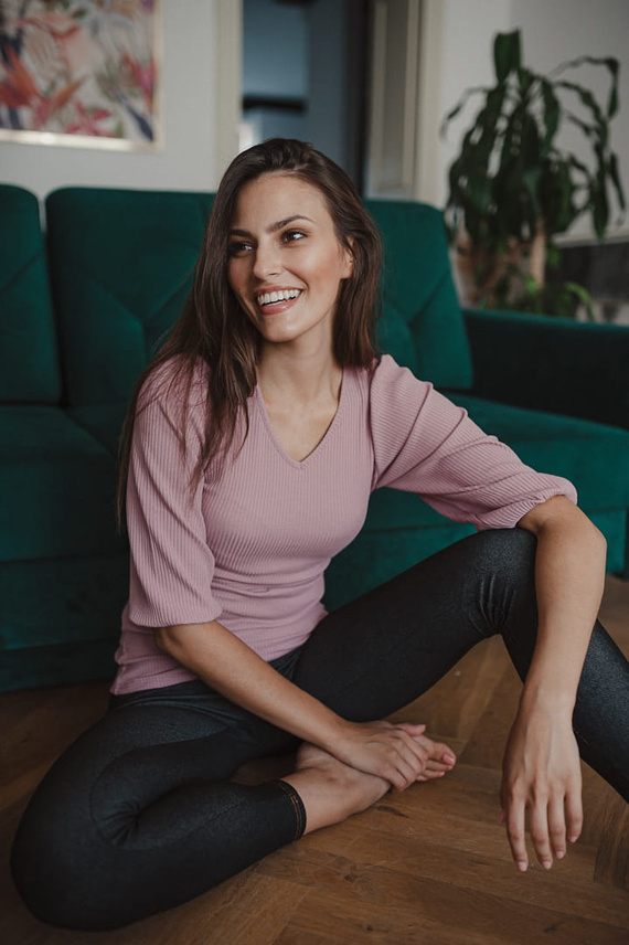 Kismama és szoptatós felső Milk&Love Milky Puff bordázott puff ujj