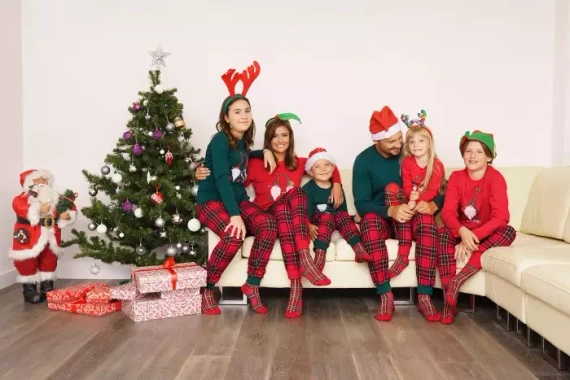 Narwik Férfi hosszú ujjú pizsama, hosszú nadrág Olasz divat - piros/print