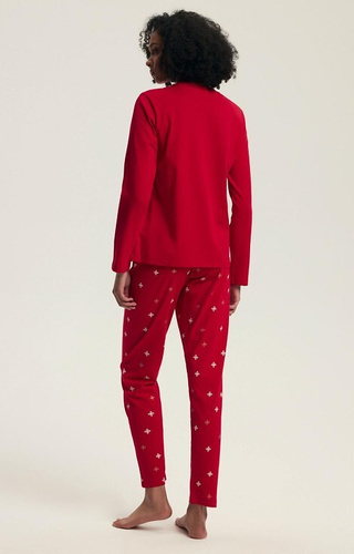 43718 Dotie Christmas Henderson női pizsama piros - hosszú ujjú és hosszú nadrágos