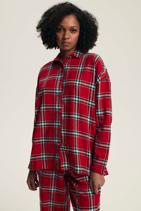 43716 Dalisa Női pizsama Henderson-flanel kockás, meleg 100% pamut, meleg 100% pamut