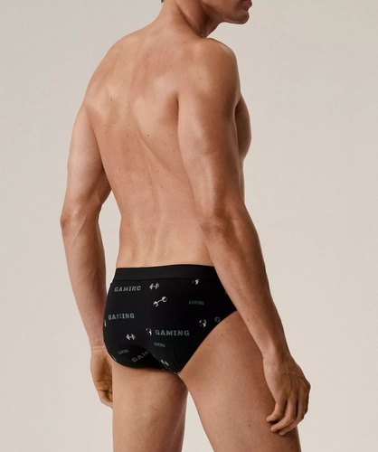 Atlantic férfi alsónadrág 3MP-206/25 fekete khakipamut, 3 darab, klasszikus szabás, 3 csomag, klasszikus szabás