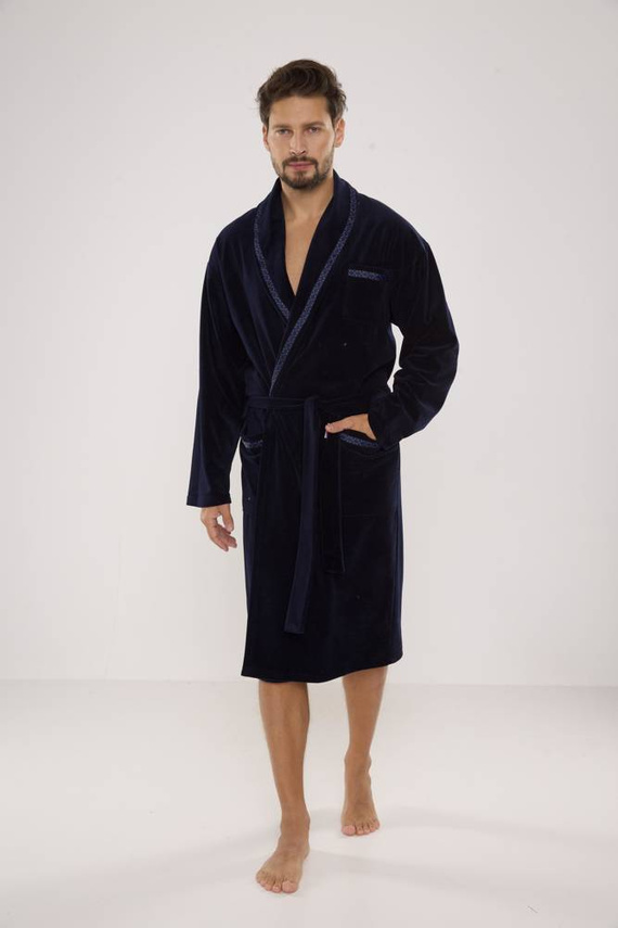 666 Ronaldo férfi köntös De Lafense - tengerészkék