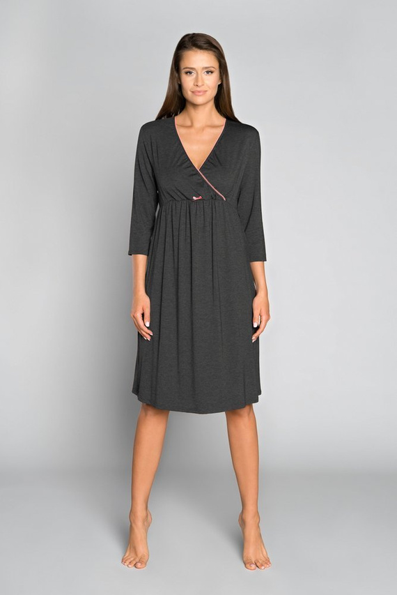 Italia Fashion terhesség és szoptatás 3/4 ujjú szonáta - sötét melange/zöld