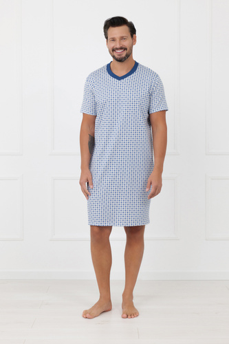 Niger Italian Fashion férfi hálóing 100% pamut rövid ujjú