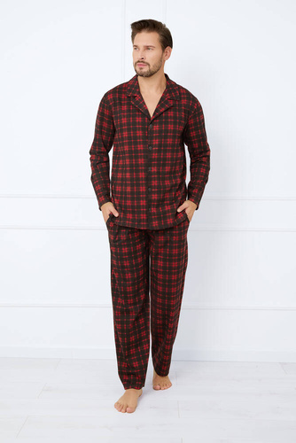 Nicolas Férfi pizsama hosszú ujjú, hosszú nadrág olasz divat - print