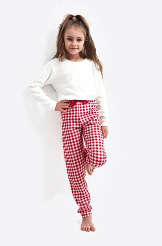 Sensis Perfect Kids lány pizsama - krém és piros színben