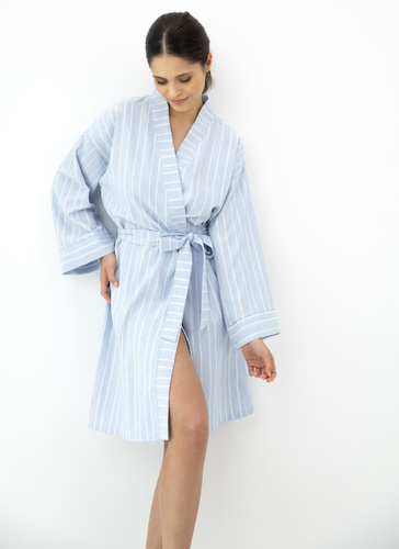 Asteria Sensis pamut köntös kimono kék csíkos