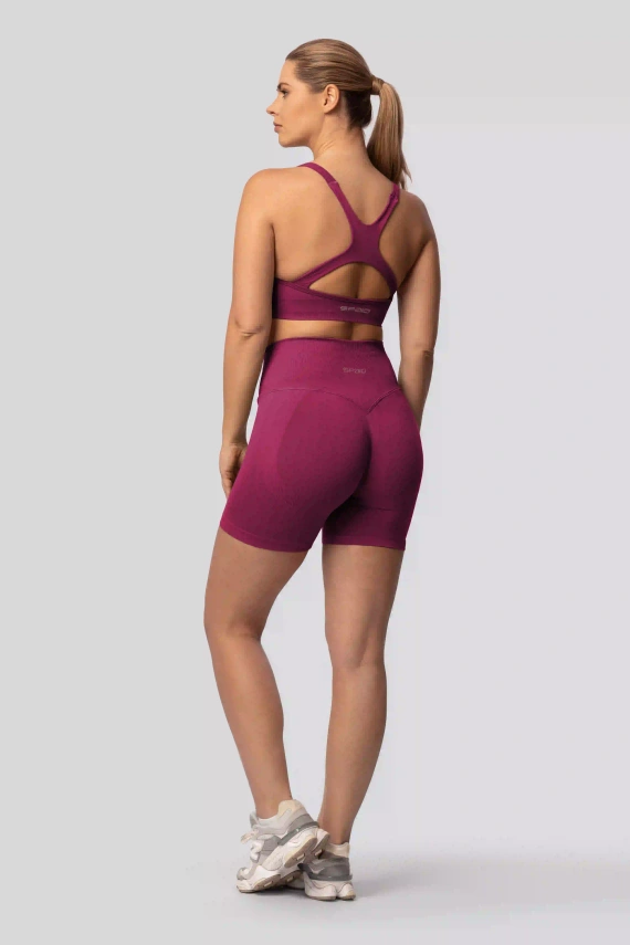 Spaio PUSH-UP PRO alakformáló varrás nélküli női rövidnadrág magas derék red wine