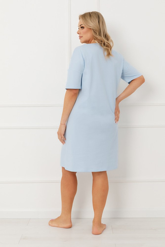 Női hálóing ERULA Italian Fashion pamut trikó rövid ujjú - kék