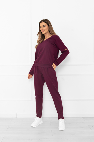 Karina Női melegítő szett Italian Fashion bordó - pamut, kényelmes, kényelmes