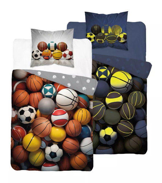 5552 A Fluo 95 Sötétben világító sportlabda mix ágynemű | 100% pamut | Gyermekeknek Detexpol