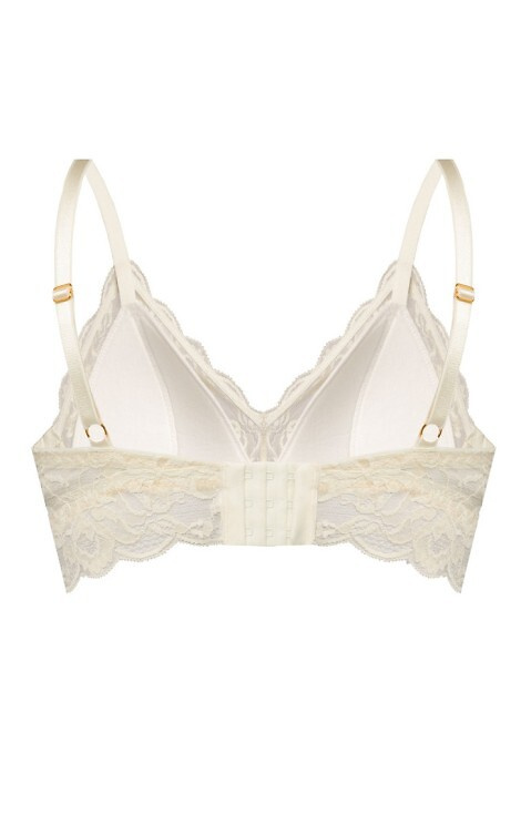 Kaja 02 Melltartó puha melltartó Mefemi homok - csipke, puha, kényelmes, díszes masnival