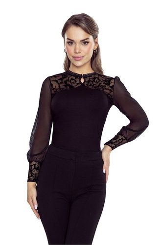 Eldar Jamila női blúz fekete - viszkóz, hosszú ujjú, elegáns, elegáns