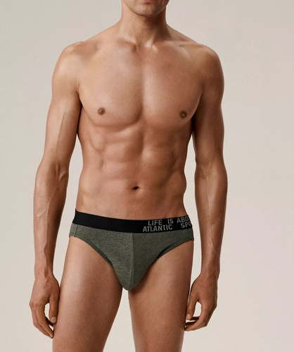 Atlantic férfi alsónadrág 3MP-209/25 zöld-maroon-kék - pamut, 3 csomag, klasszikus szabásvonal